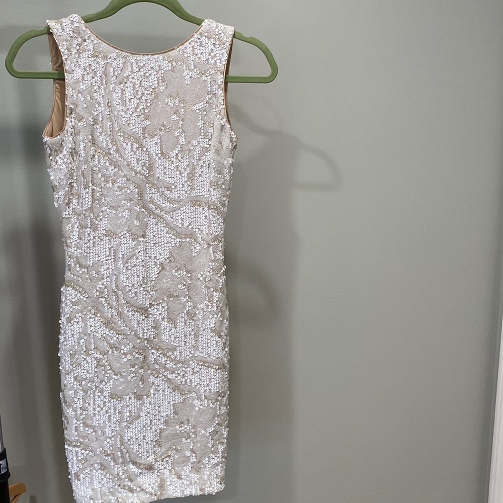 Dress the Population White Sequin mini Dress